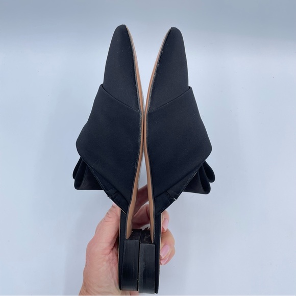 Lewit Italian Satin Side Bow Filippo Mules 38 1/2 Black - Picture 13 of 15